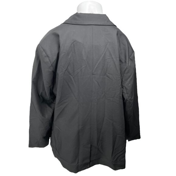 NEW ASOS Black Long Sleeve Peak Lapel Single Button Blazer Suit Coat Jacket 22 - Picture 2 of 4